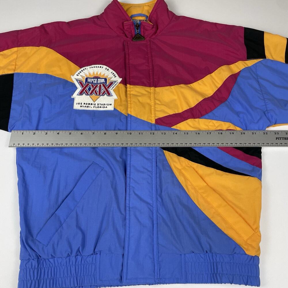 Rare vintage 1995 Apex Proline Super Bowl XXlX NFL jacket Small 49ers Vs Charger - Picture 12 of 15